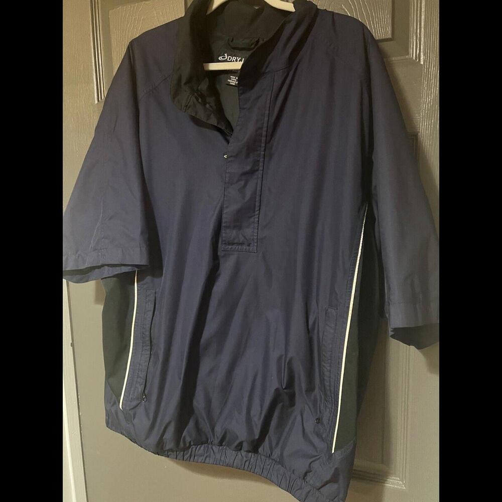 Men’s Dryjoys by Footjoy 1/2 Zip Button Windbreaker Jacket Short Sleeve Black XL